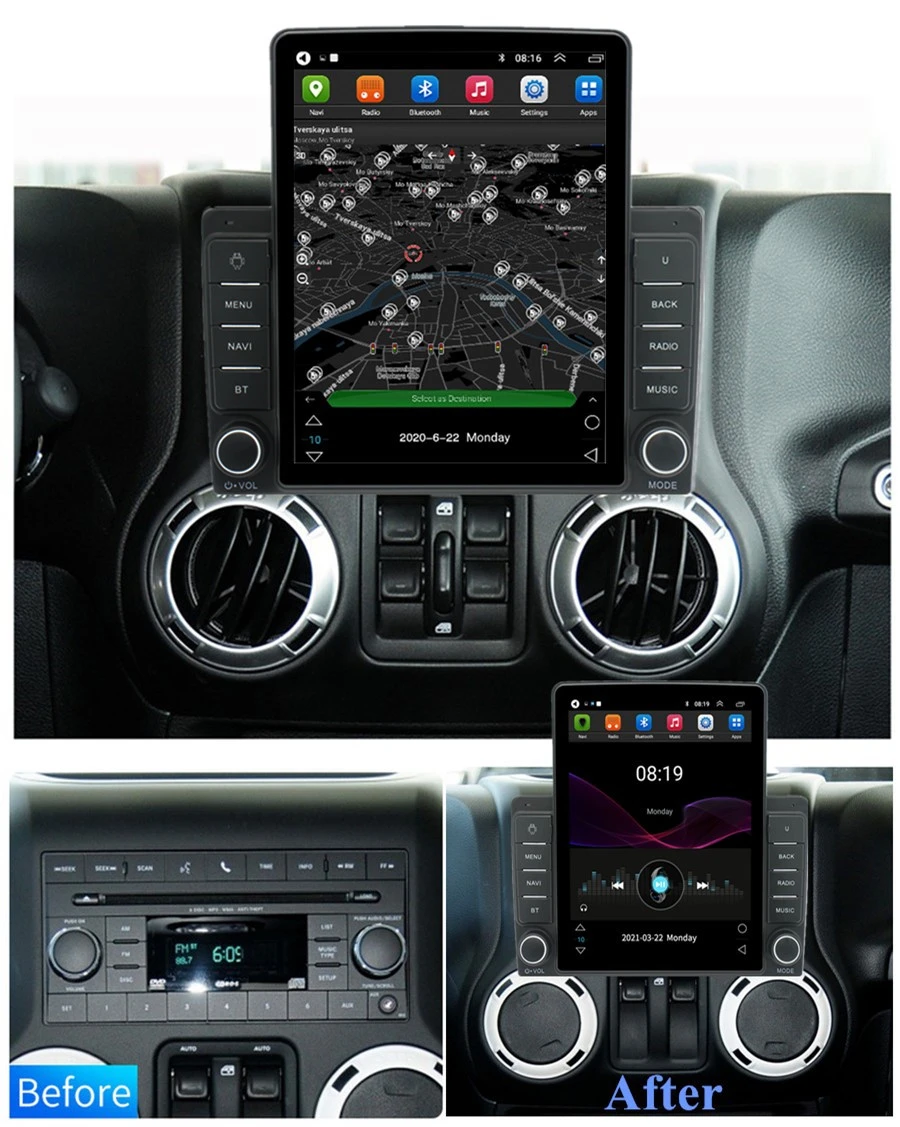 2+32GB Android 10.1 Car Stereo Radio GPS Navigation for Jeep Wrangler for Dodge Challenger