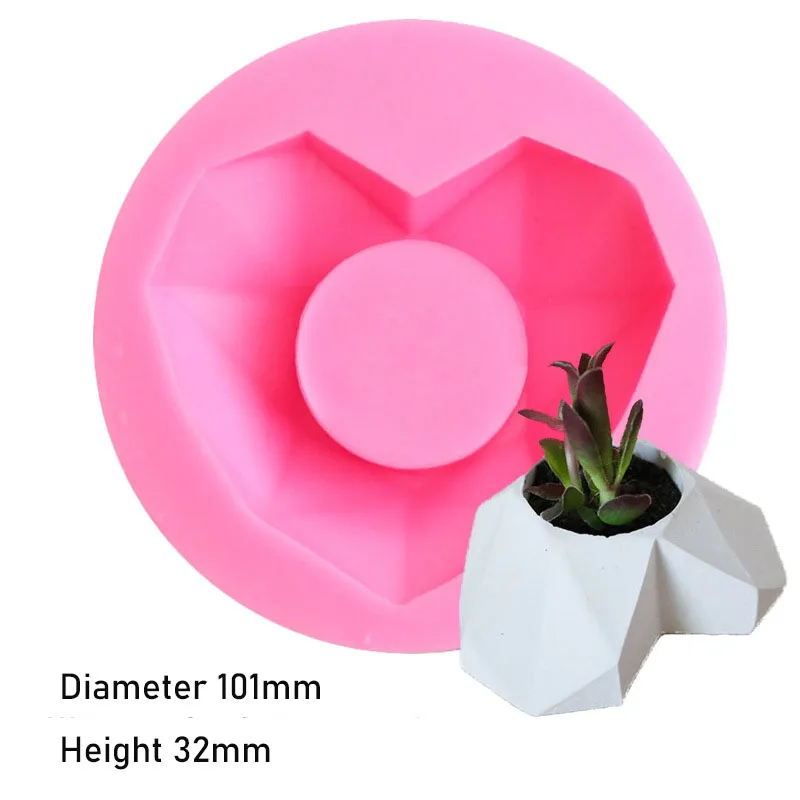 3D Silicone Molds for Epoxy Resin Succulent Flower Pot Concrete Cement Clay Mold Silicone Resin Mold Candle Soap Making Mould