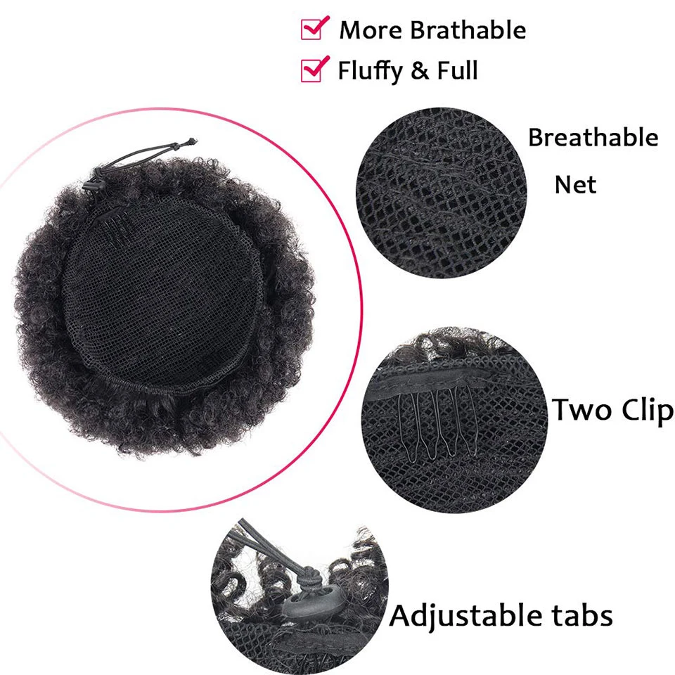 LUPU syntetyczny Scrunchie Chignon Hairpiece włosy kręcone Afro kucyk sznurek naturalne sztuczne włosy kok dla kobiet żaroodporne