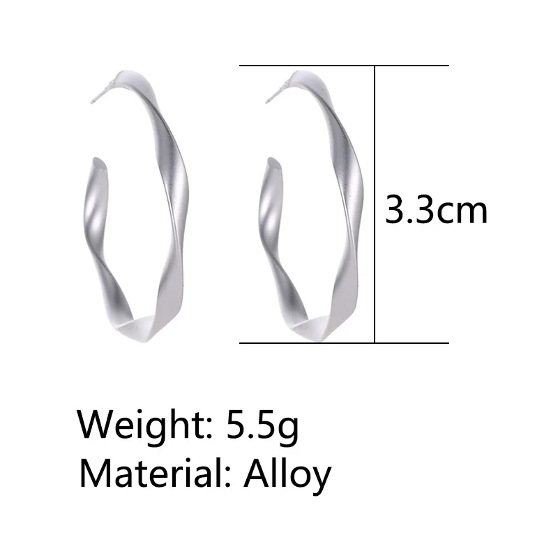 Woozu Trendy Korean Big Earrings For Women Female Simple Gold Silver Color Drop Dangle Earring Geometric Earings Jewelry 2026