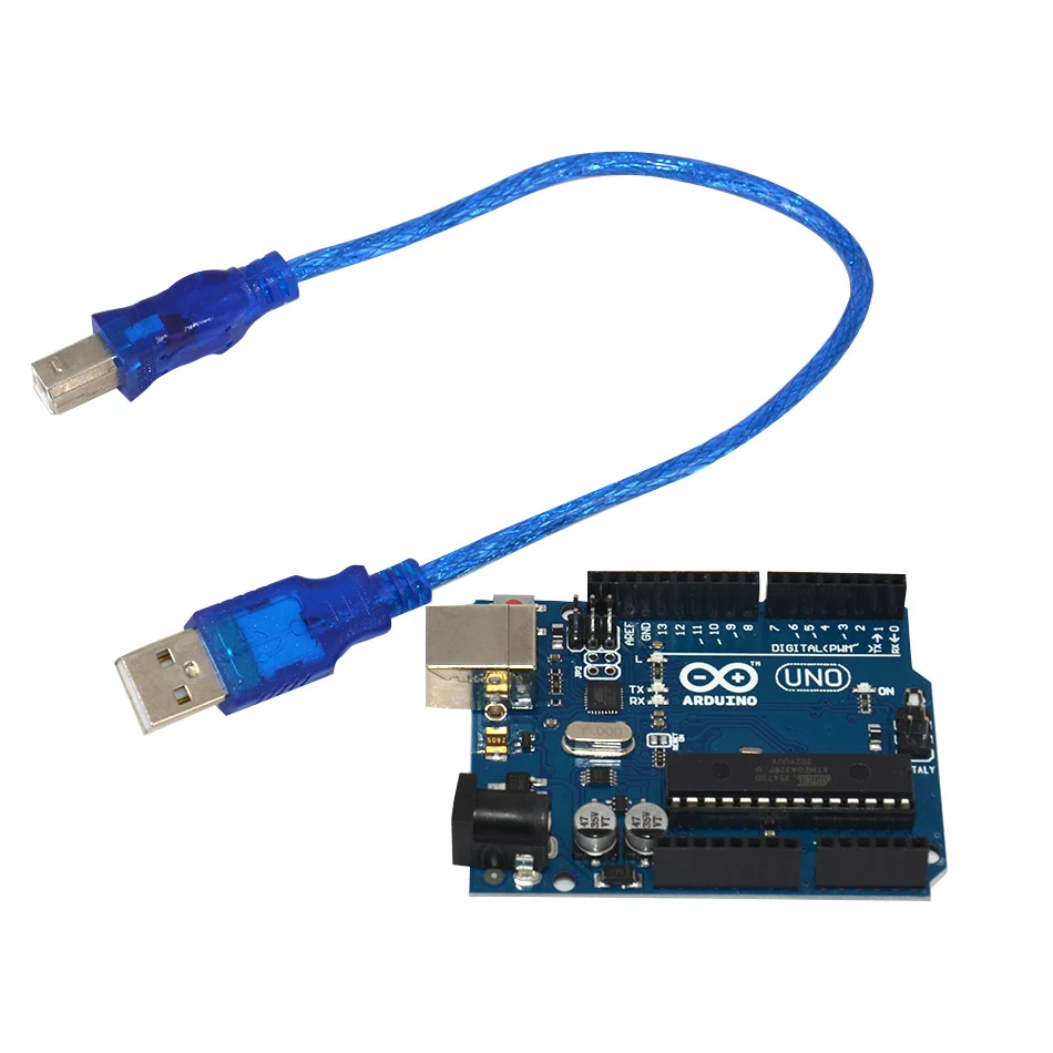 1 Set UNO R3 scatola ufficiale ATMEGA16U2 + Chip MEGA328P per scheda di sviluppo Arduino UNO R3 + cavo USB