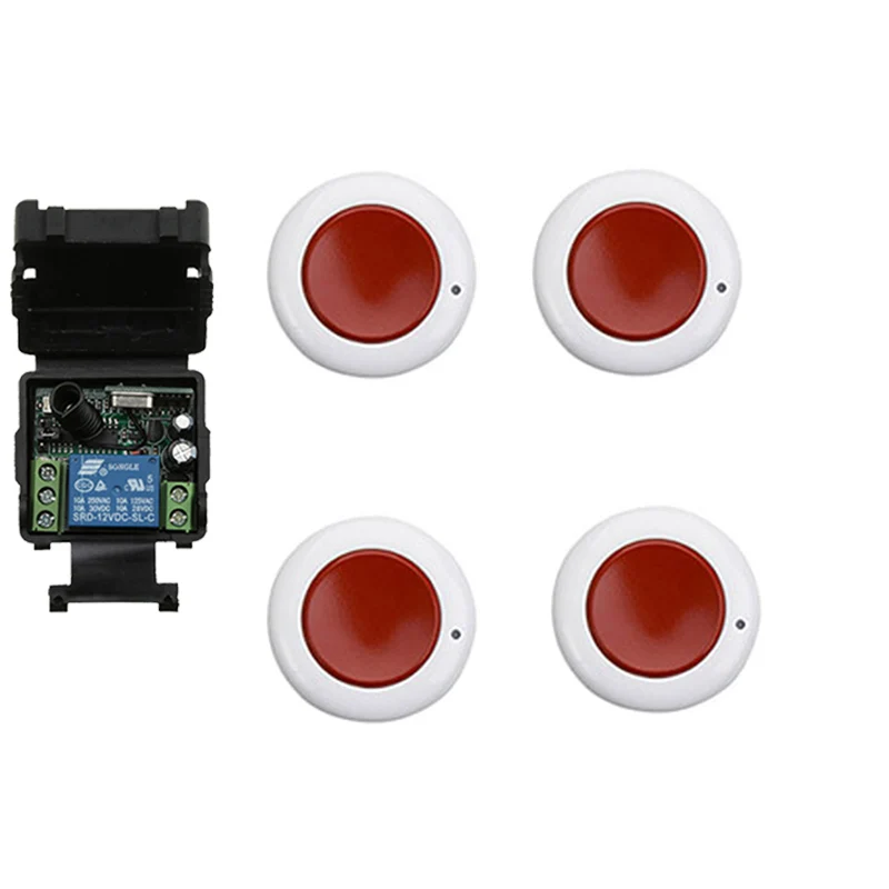 Universal Mini DC 12V 10A Relay 1CH 1 CH Wireless Remote Control Switch Receiver and RF Roundness Transmitter,315 / 433 MHz