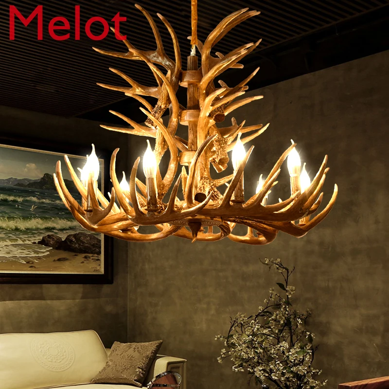 

Nordic LED Chandelier Pendant Lamp Lighting Industrial Buck Deer Horn Antler Bedroom Living Room Kitchen Fixtures