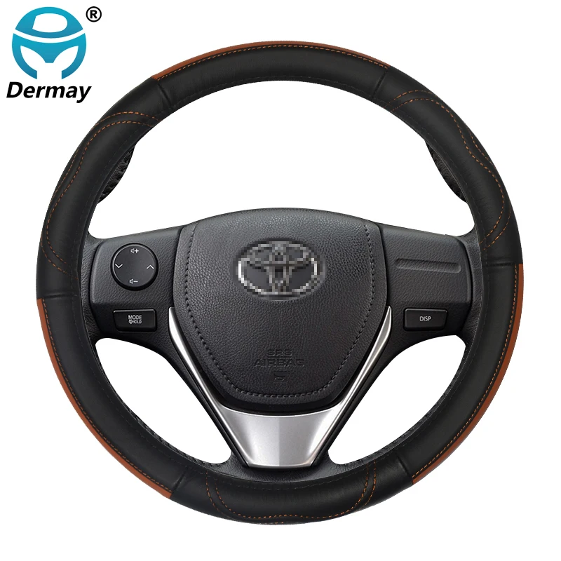 Genuine Leather Car Steering Wheel Cover for Toyota Land Cruiser Prado 90 100 120 150 200 300 Fj Cruiser Auto Accessories