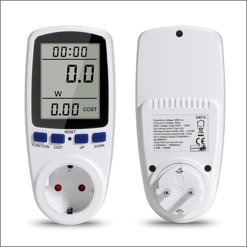 RZ Wattmeter Power Meters Plug Electricity Usage Monitor Voltage AC Power Consumption Meter Watt Energy Electricity Kill Meter