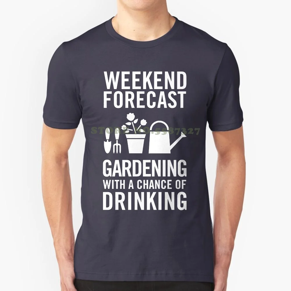 Men's Fashion Black Cotton Weekend Forecast : Gardening With A Chance Of Drinking Shirt