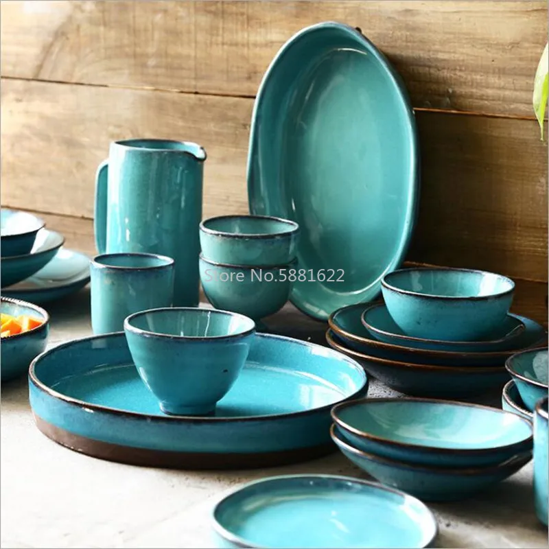 Porcelain Dinner Plate Set Kitchen Plate Ceramic Tableware Food Dishes Rice Salad Noodles Bowl Soup Kitchen Cook Tool