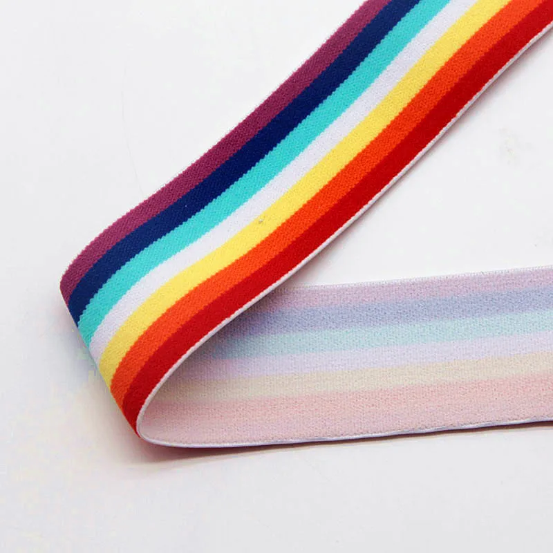 Rainbow High Elastic Bands 4cm Wide Grain Trousers Elastic Ribbon Waistband 40mm Thickening Latex Webbing Bags\' Sewing Cloth 1M