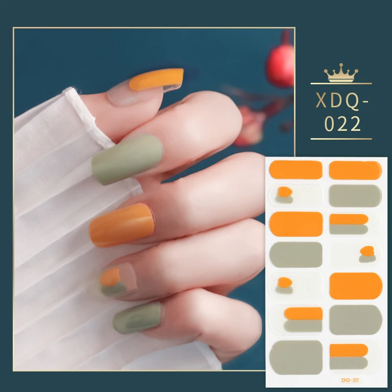 Dropshipping Yellow and Green Nail Stickers Self Adhesive Manicure Nail Art Decoration Nail Accessories Stickers for Nails Gifts