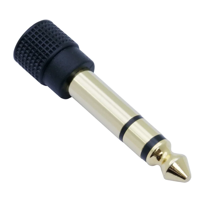 1pc Microphone Speaker Plug Audio 6.35mm Male Plug to jack 3.5mm 3Poles Gold Plated Female Socket Speaker Adapter