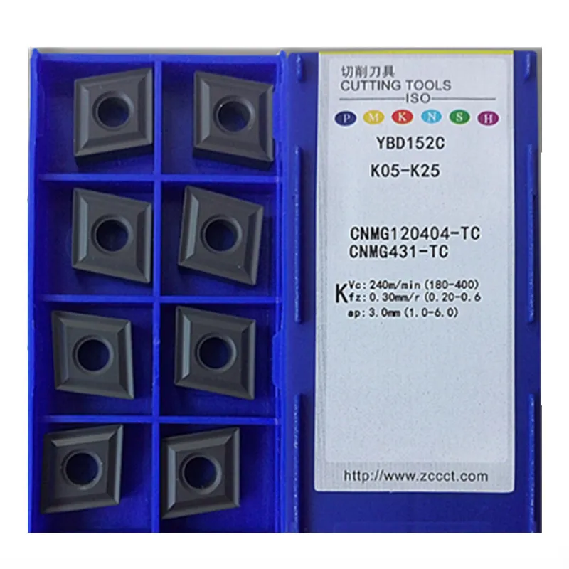 10ชิ้น YBD152C CNMG120408-TC / CNMG120412-TC CNC คาร์ไบด์เครื่องมือตัดแบบแทรกสำหรับกลึงหัวใบมีดสำหรับเหล็กหล่อ