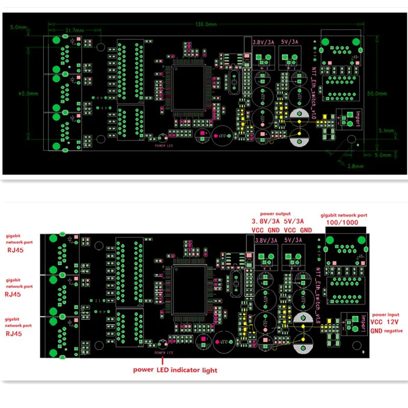 Modul Saklar 4 Port 10/100/1000 Mbps Un Manajemen Switch RJ45 Ethernet Port Unmanaged Komersial Switch