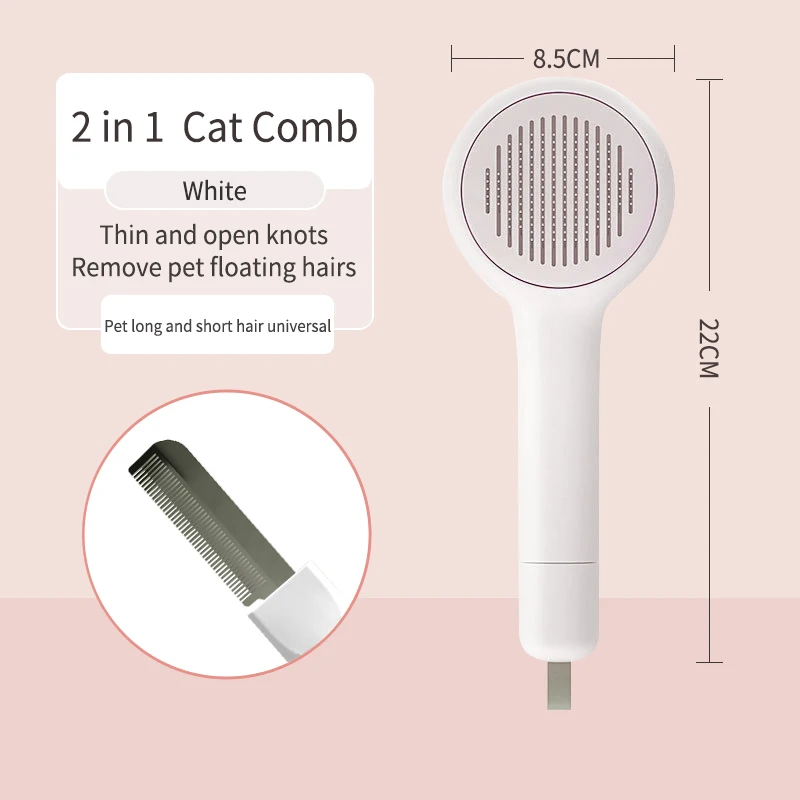 2 In 1 Pet Cat Comb Hair Remover Selfcleaning Flea Comb for Dogs Pet Grooming Comb Automatic  Puppy Cats Hair Brush Pet Supplies