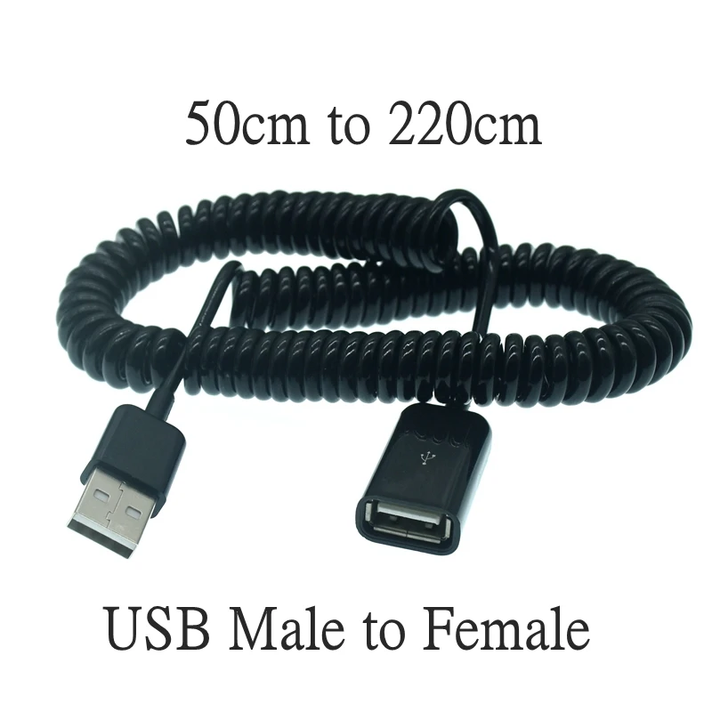 Frühling USB Kabel Micro Mini USB C Typ C Stecker auf Männlich-weibliche Schnelle Ladekabel USB C Telefon Ladegerät kabel 1m 3m