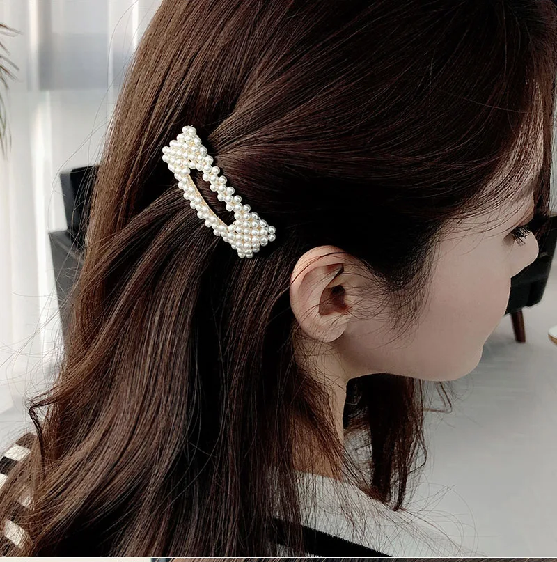 Horquillas de perlas de imitación de plástico para mujer, pinzas para el pelo, accesorios para niña, pasadores para el pelo, tocado, tocado
