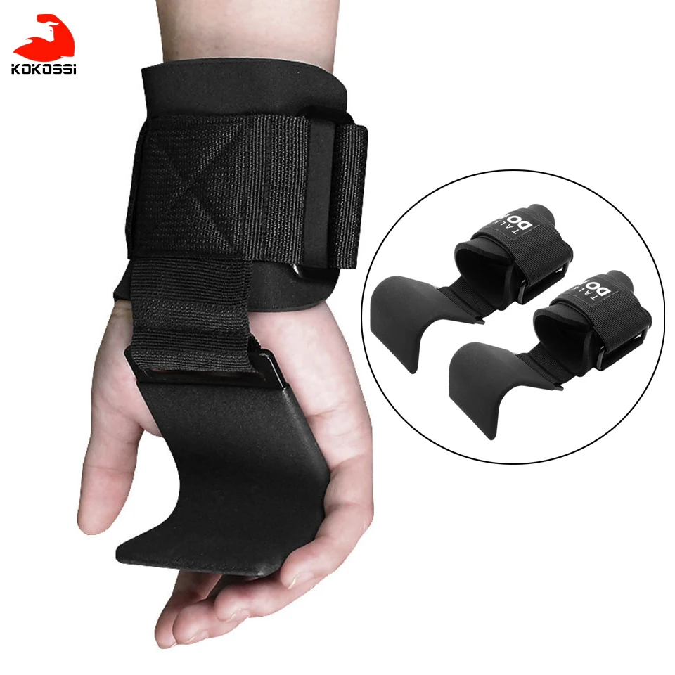 KoKossi 1 Pair Weightlifting Wrist Support Grips Gym Fitness Grip Hook fit Training Gloves Fitness Sports Dumbbell Bodybuilding