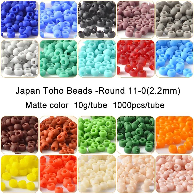1000 stücke 10g 11/0 TOHO Runde Seed Perlen Matte Farbe Japan Glas Seed Bead für Hand Handwerk DIY Armband schmuck Machen – Detail 1