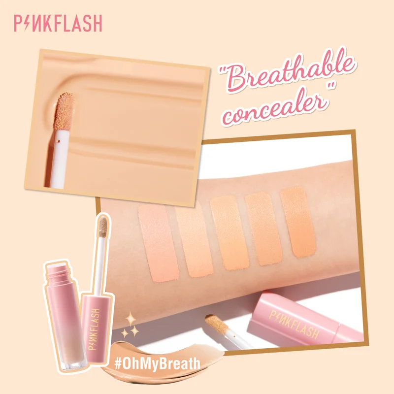 PINKFLASH Makeup Concealer Facial Covering For Dark Circles Blemishes Liquid Face Concealer Natural Flawless Makeup Cosmetics