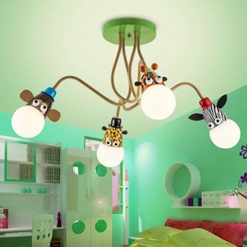 

Novelty LED White Bulb Ceiling Lights Cartoon Animal Monkey Zebra Giraffe Children Kids Bedroom Room Lamps Hang Pendent Light