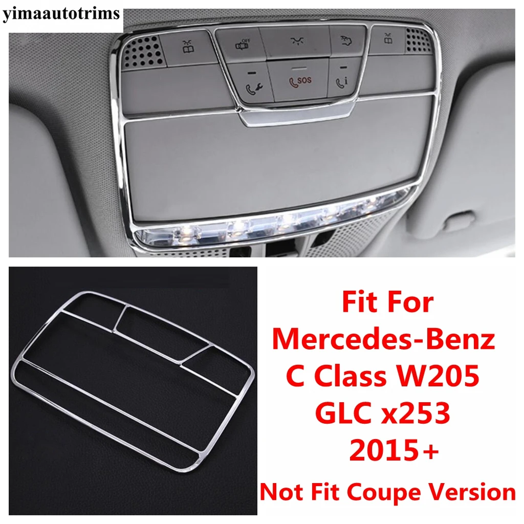 

Roof Reading Lamp Light Frame Decoration Cover Trim For Mercedes Benz C CLASS W205 / GLC X253 2015 - 2021 ABS Chrome Accessories