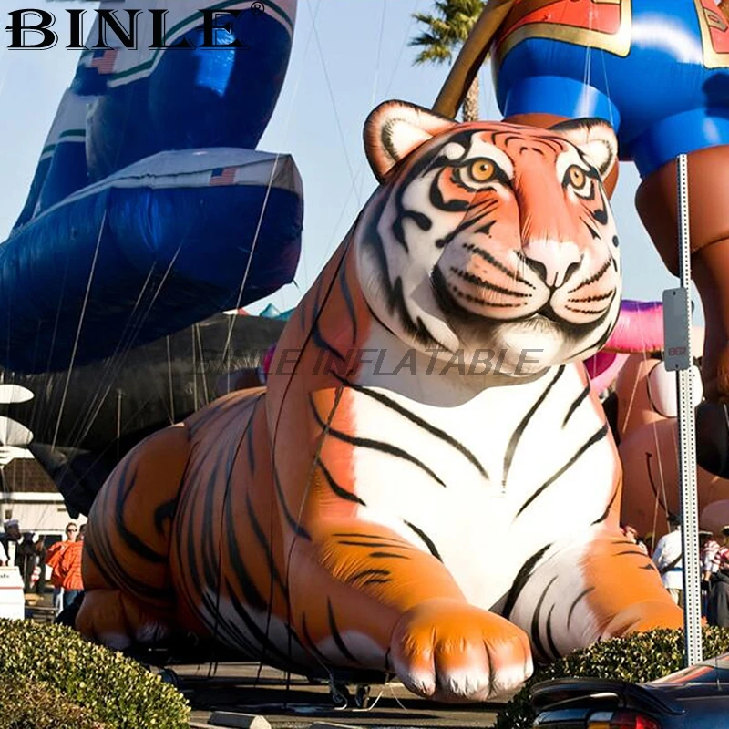 ที่เหมือนจริงโกหก Giant Inflatable Tiger โฆษณา Inflatable สัตว์ป่าสำหรับกิจกรรมตกแต่ง