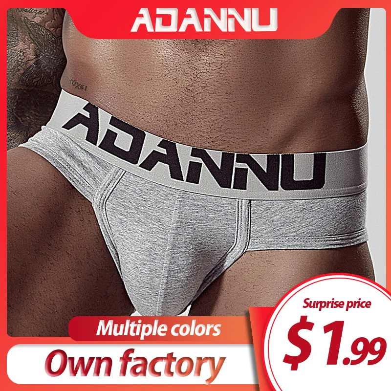 ADANNU Men Underwear Sexy Briefs Modal Triangle Smooth Cueca Masculina Breathable Male Panties Slip Homme Bikini