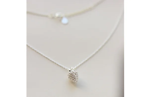 REETI Korean 925 Sterling Silver Jewelry Pine cone Choker Necklaces for Women Wedding Girls Statement Jewelry kolye