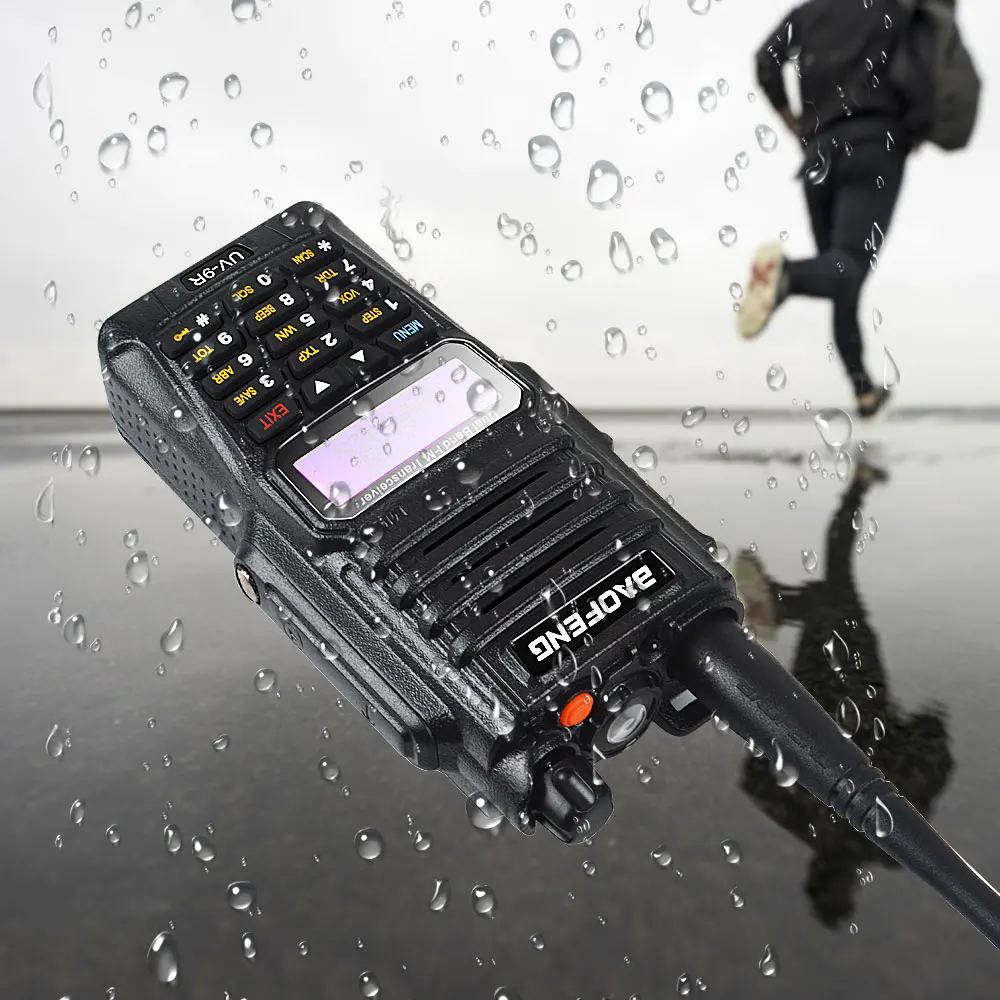 baofeng radio comunicador UV-9R dual band VHF UHF Waterproof walkie talkie FM ham radio 8W 128CH with earpieces