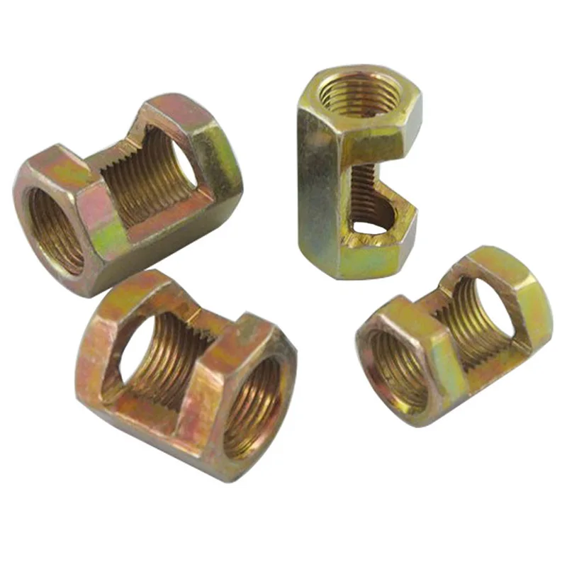 30pcs M10/M12 Hexagonal Nut Fastening Thread Rod Hollow Tube Connector Opening Nut Tooth Opening At The Middle