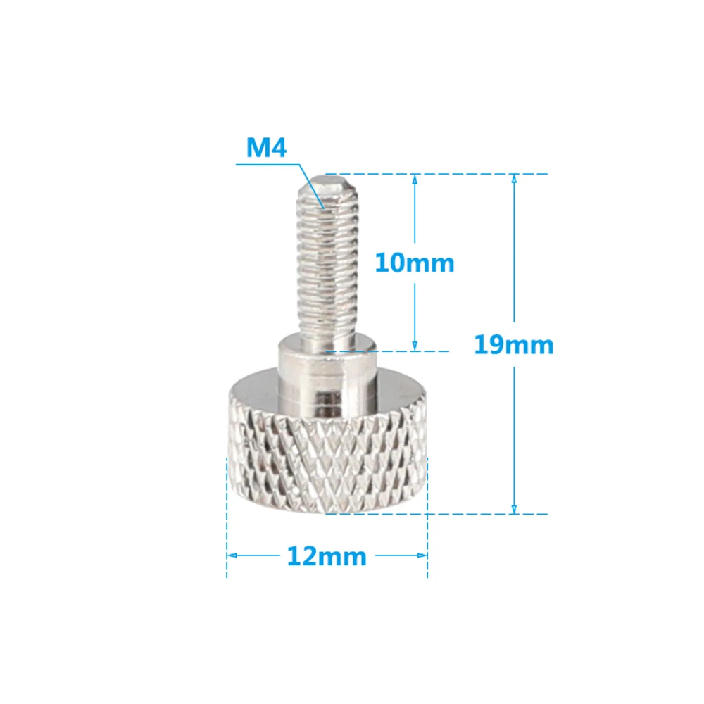 Kayulin M4 Thumb Screw Button Head Cap Screw Brass Nickel (5 Pieces)