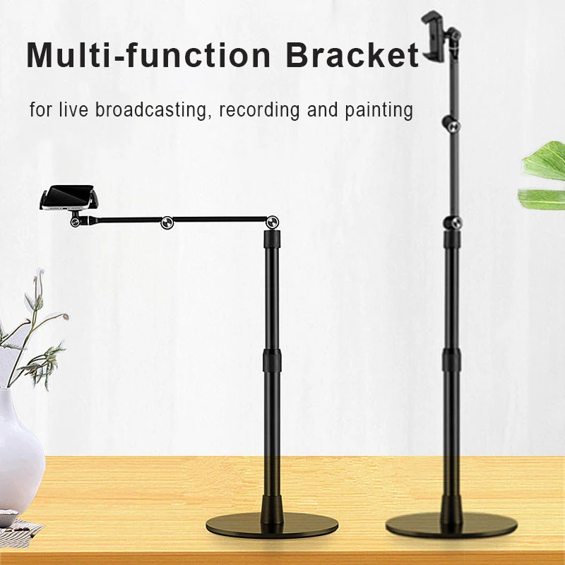 AP-4P Top View Aluminum 3.5-6 inch Tablet PC and Mobile Phone Desktop Stand Cellphone and Tablets Overhead Stand