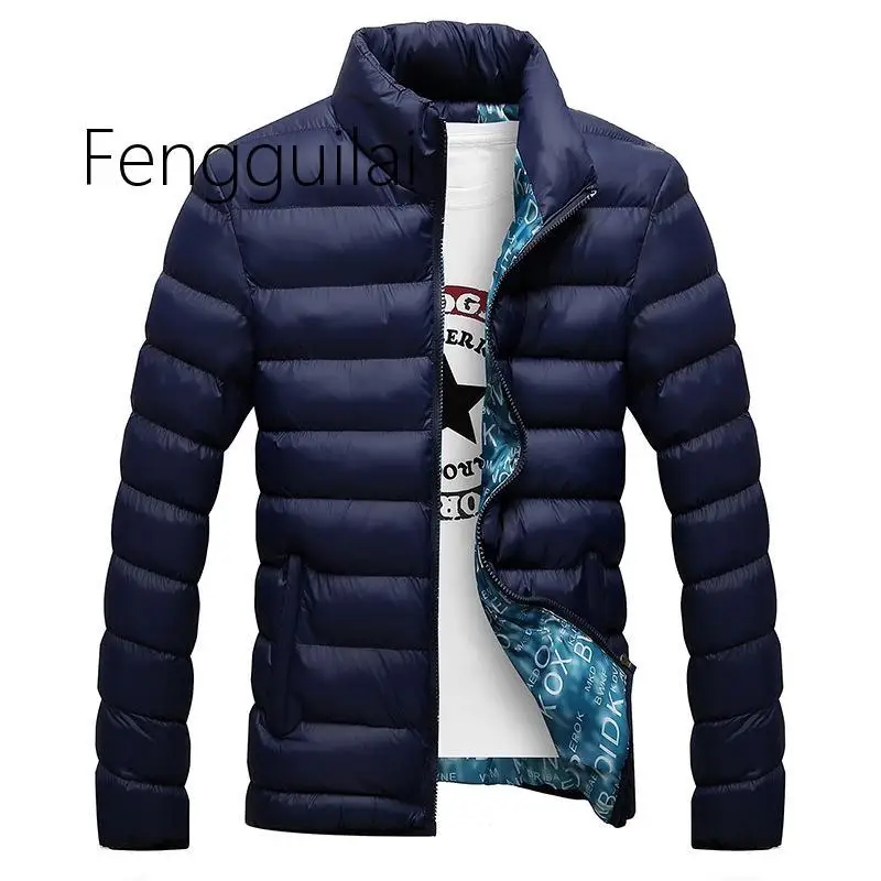 Chaqueta de invierno para hombre, Parka de cuello alto, gruesa, sólida, a la moda, M-6XL, 2020