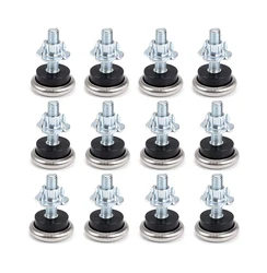 12Pcs Furniture Table Legs Felt Glide Pads M6 Adjustable Leveling Feet With T-Nut Leveler Sliders Protectors for Hardwood Floors