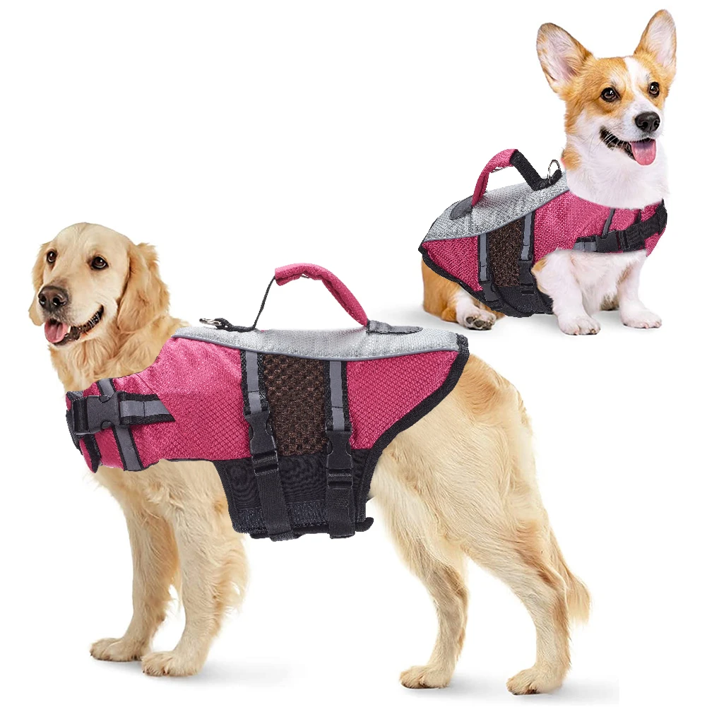 Pet Life Jackets Summer Clothes Dog Float Coat Saver Swimming Preserver Swimwear Rescue Pet Life Vest for Small Large Dogs