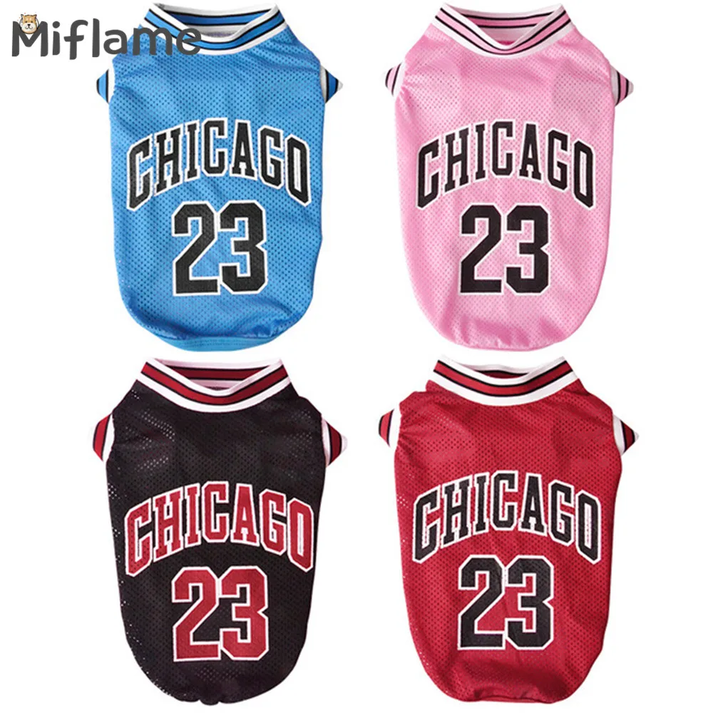 Miflame Digitally Printed Small Dog Clothes Breathable Pet T-shirt Spitz Bichon Basketball Dog Sport Jersey Fashion Puppy Shirts