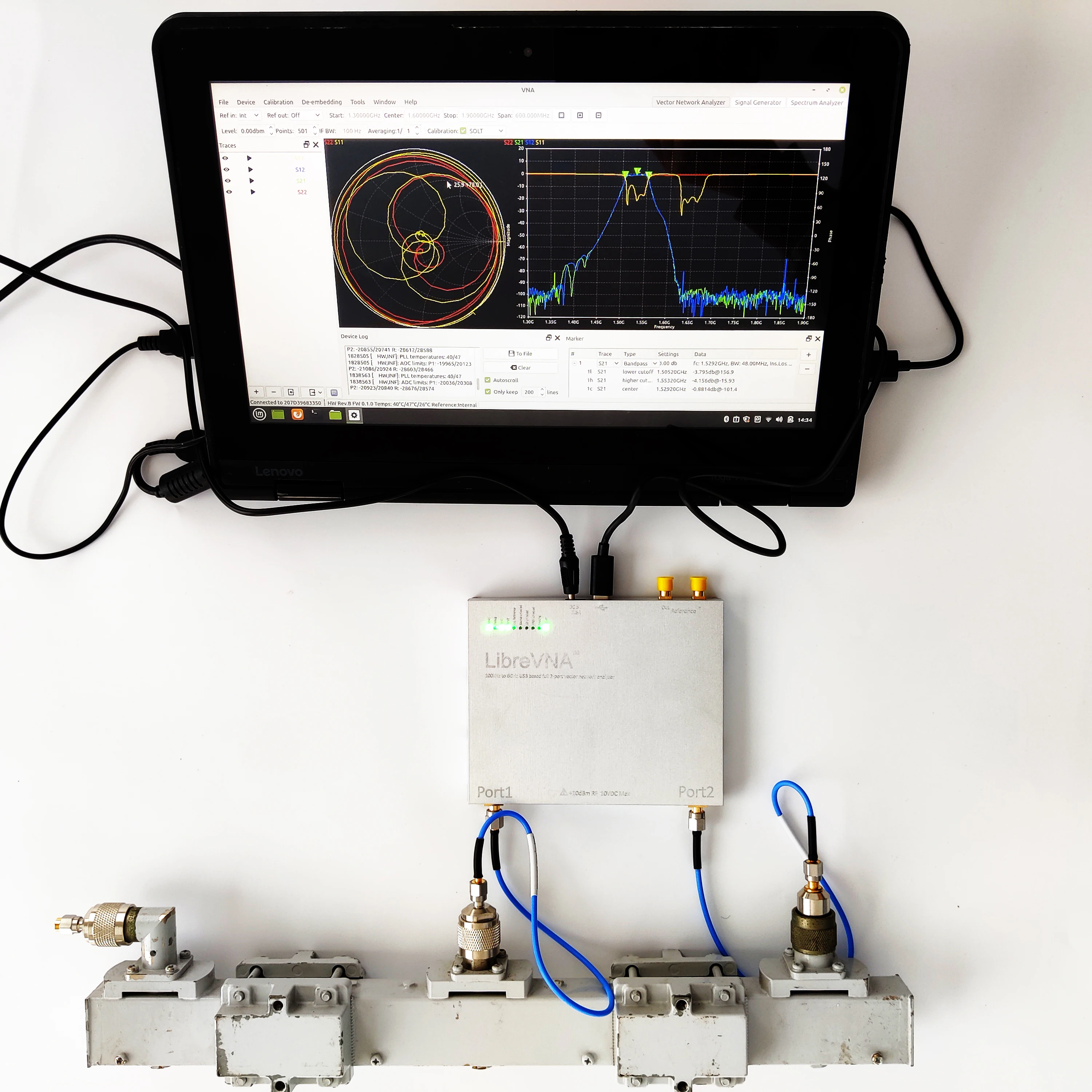 Original LibreVNA VNA 100kHz - 6GHz USB Based full 2-port 2CH Vector Network analyzer + CNC Metal case