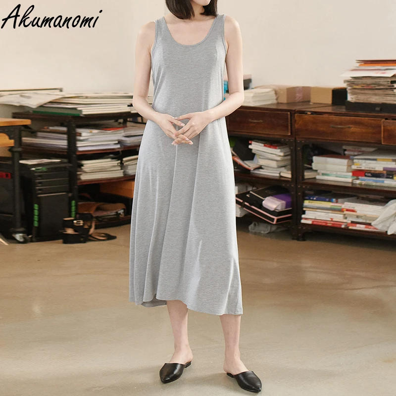 oversize tank cotton long summer dresses women plus size maxi dress for women Casual 4xl 5xl 6xl 7xl 8xl 9xl 10xl black white