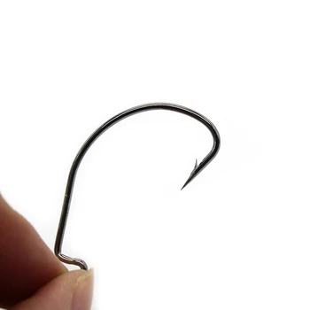 낚시용 소프트 웜 후크, 고탄소강 와이드 슈퍼 록, 배스 가시 낚시 후크, 루어 소프트 저크 크랭크 후크, 페체 카르페, 20 개/로트