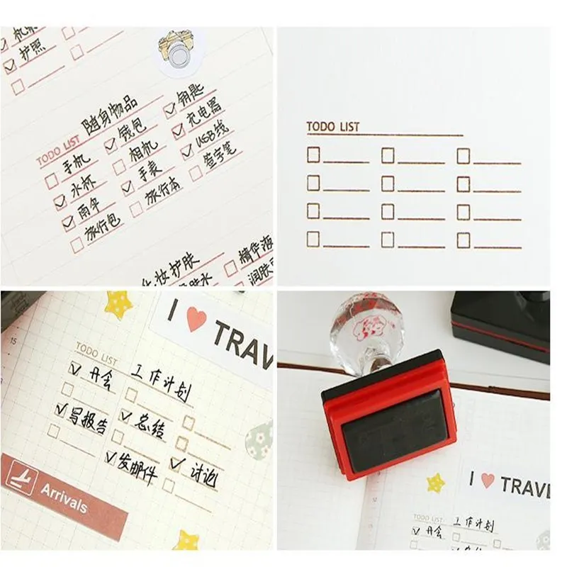 Time Management Plan Seal Stamp for DIY Scrapbooking Clear Photo Album Decorative Fitness Study Time planning Stationery Supplie