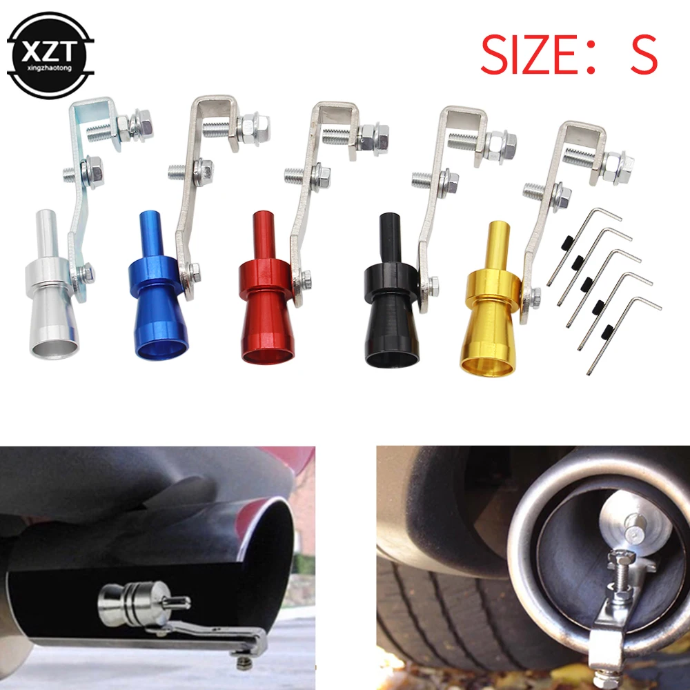 

Motorbike Car Exhaust Fake Turbo Whistle Pipe Sound Muffler Blow Off Valve Universal Simulator Whistler