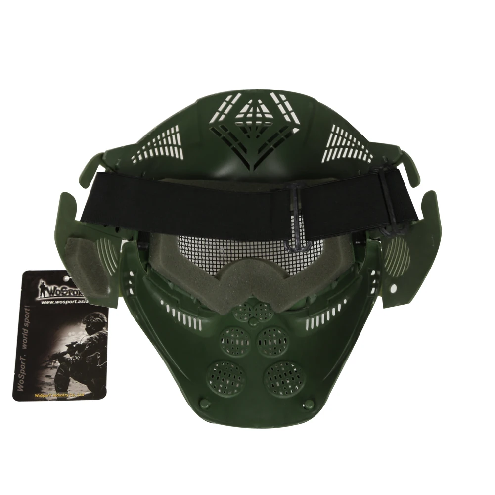 Tactical Full Face Mask Paintball Metal Steel Mesh Mask Breathable Airsoft Shooting Protective Mask Wargame Military Hunting