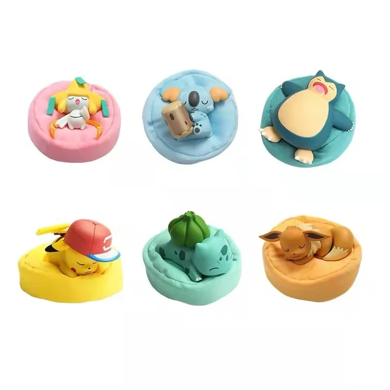 Figura de Anime de Pokémon Original, serie Starry Dream, Pikachu, Eevee, Snorlax, con Base de felpa, modelo de juguete, regalos de cumpleaños para niños