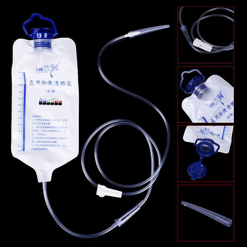 1200ML Enema Kit Spa bowel Detoxification Colon Hydrotherapy Anus&Vaginal Cleaning Medical Household Enema Bag Women Anal Shower