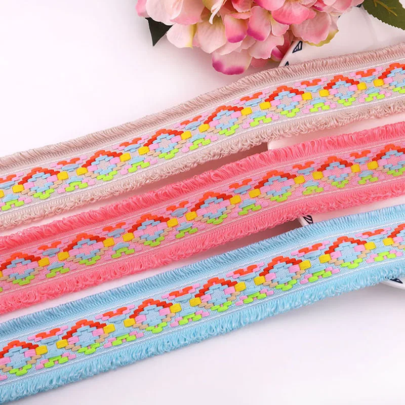 4.5cm Cotton Tassel Lace Fabric Ribbons Fringe Jacquard Webbings DIY Crafts Sewing Lace Trims Clothes Collar Decorative 1y