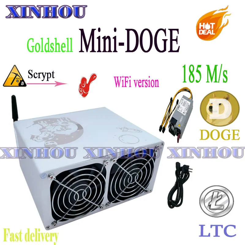 

In stock WiFi version Goldshell Mini DOGE 185M 235W Dogecoin LTC miner More economical than Asic LT5 Antminer L3 Innosilicon A4