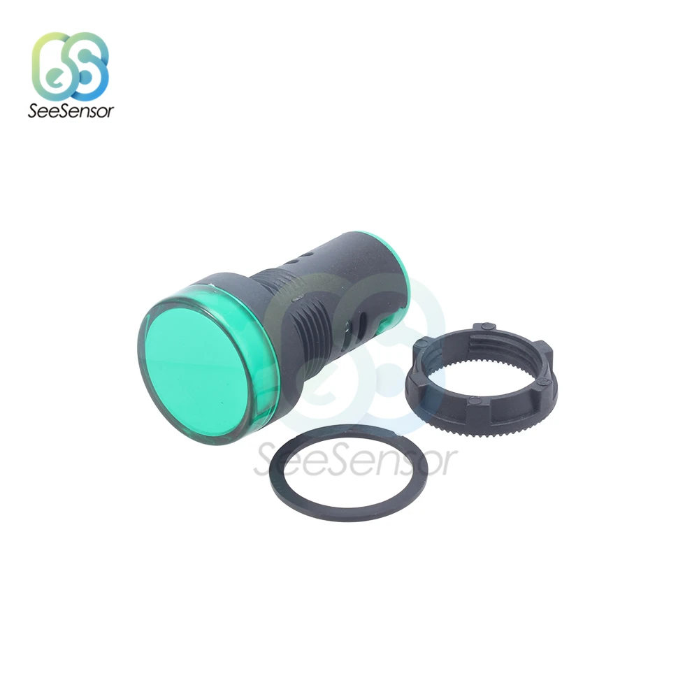 1 pz 12V 24V 110V 220V 380V 22mm montaggio a pannello LED indicatore di potenza lampada spia di segnalazione pilota