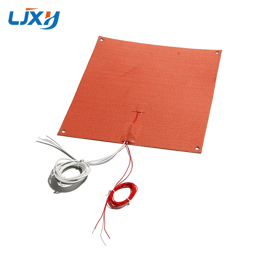 LJXH 310/330/350mm Silicone Rubber Heater with Holes High Temperature Resist NTC 100K Thermistor Polyimide Film Heating Pad