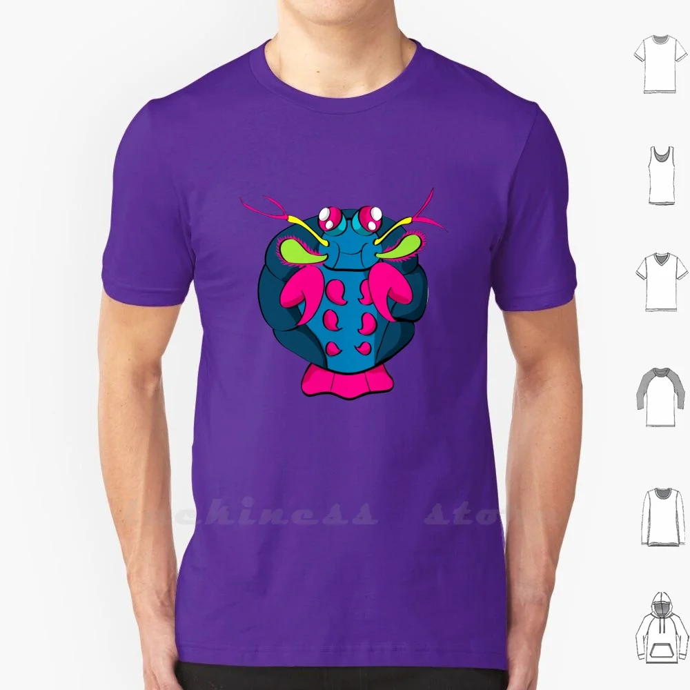 Mantis Shrimp T Shirt Ringer Cotton Underwater Shrimp Crustacean Lobster Mantis Shrimp Funny Gouache Colorful Funny Animal Come