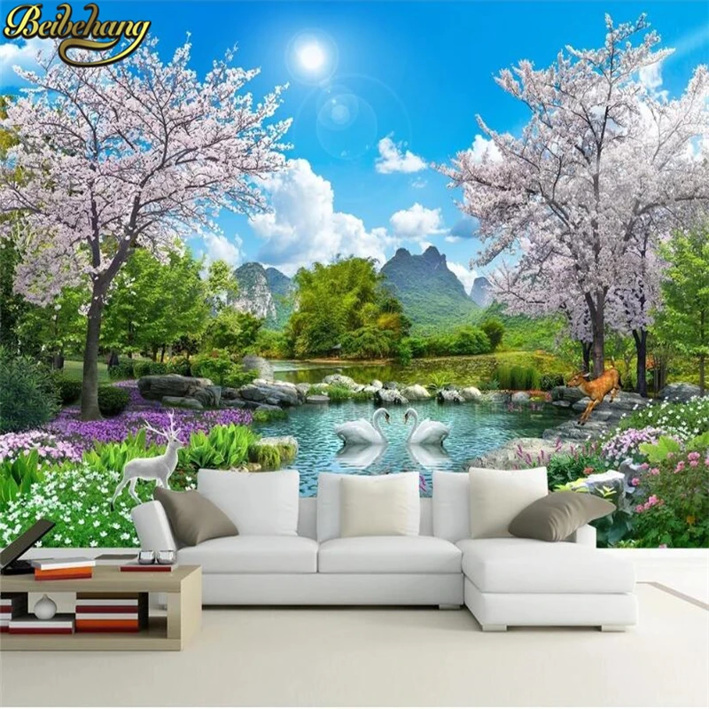 

beibehang Custom painting mural Landscape wallpapers for living room background photo murals wallpaper for bedroom walls mural