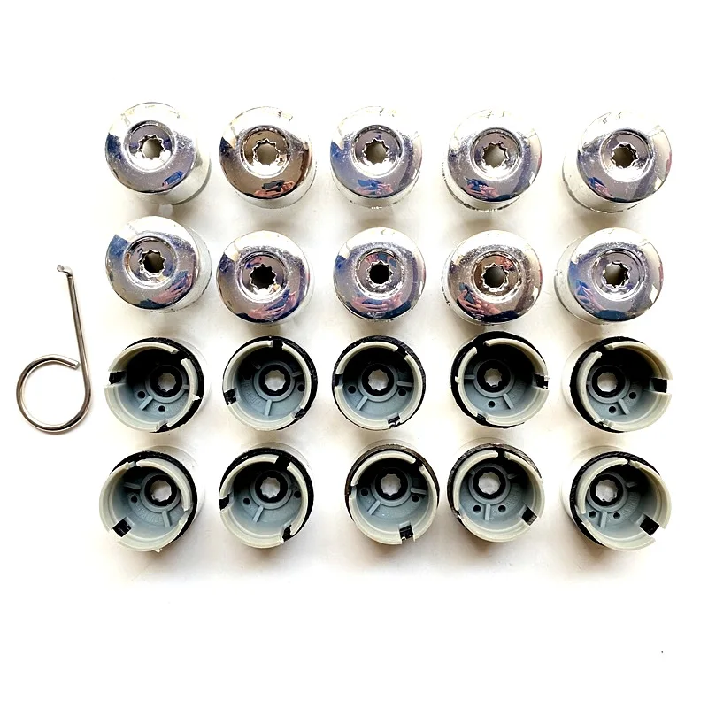 7L6 601 173A 2ZZ 10/20pcs Chrome Wheel Lug Bolt Nut Cap Cover 7L6601173A for VW Volkswagen Touareg Matwe T5 Audi Q7 2004 - 2014